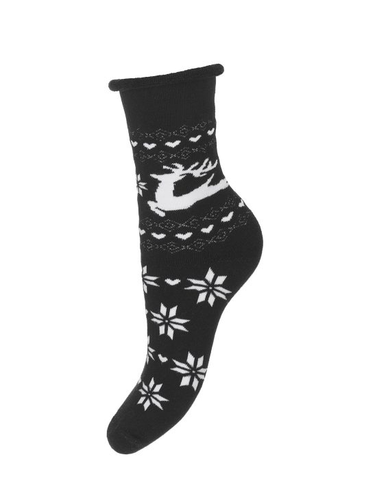 skarpety frotte bezuciskowe damskie skarpety bezuciskowe damskie wzór norweski w kolorze czarnym