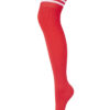 Zakolanówki damskie bawełniane czerwone ze ściągaczem w białe paski