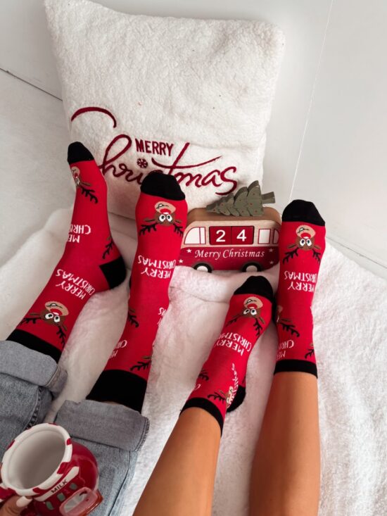 Skarpetki damskie świąteczne Renifery Merry Christmas